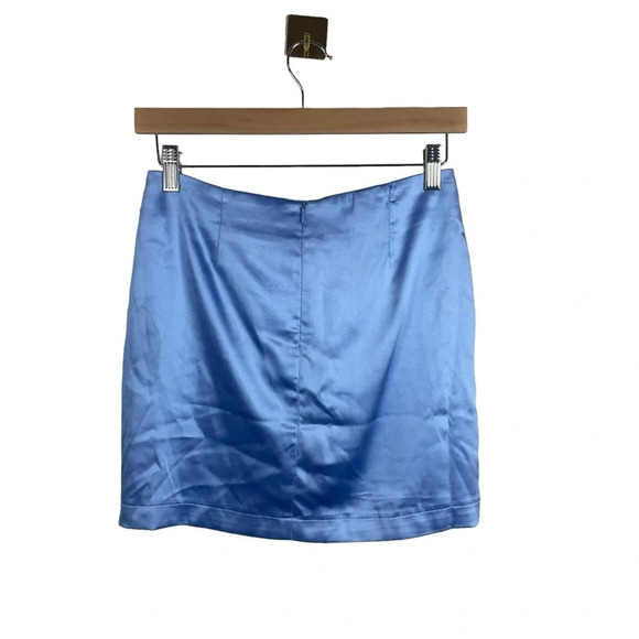 NWOT Tiger Mist Satin Mini Skirt in Baby Blue Size S - Picture 12 of 13